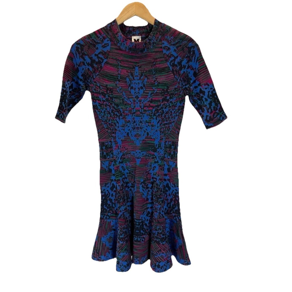Missoni Striped Wool Blend mock neck abstract Sweater Dress Size US XS